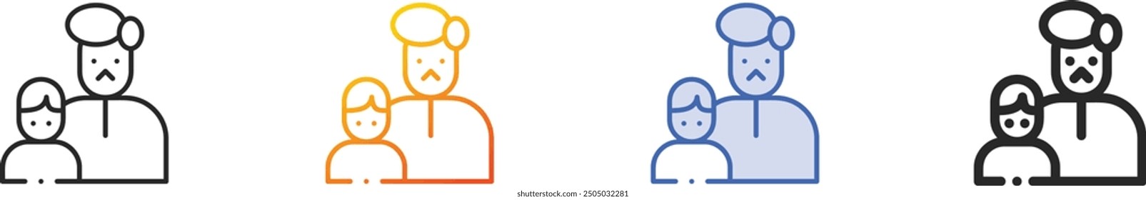 father icon.Thin Linear, Gradient, Blue Stroke and bold Style Design Isolated On White Background