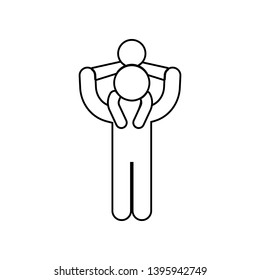 Father keeps the child on his shoulders icon. Element of family for mobile concept and web apps icon. Outline, thin line icon for website design and development, app development