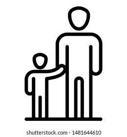 Father kid icon. Outline father kid vector icon for web design isolated on white background