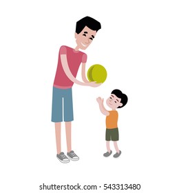 Father and kid together character vector.