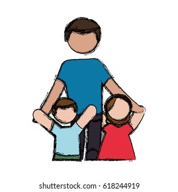 Father with kids