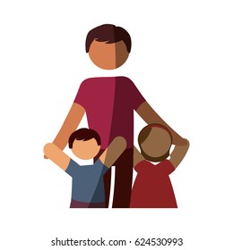 Father with kids