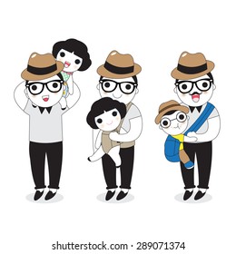 Father And Kids illustration