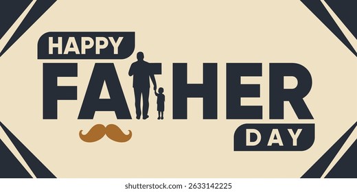 Father and Kids Silhouette Inside Bold Father’s Day Text