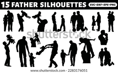 Similar – Image, Stock Photo Shadow of father and son on a tour with snowshoes and snowboard