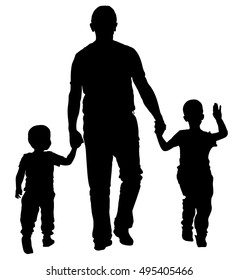 Free Free 169 Dad Walking With Son And Daughter Svg SVG PNG EPS DXF File