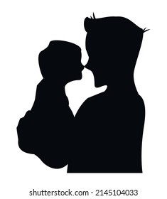 Father Lifting Baby Silhouette Icon