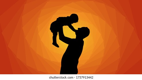 Father Lifting Son In The Air