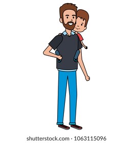 father lifting son characters