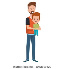 father lifting son characters