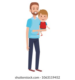 father lifting son characters