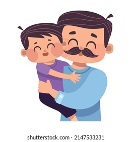 Father Lifting Son Love Characters