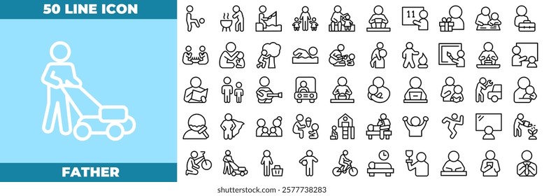 Father Line Editable Icons set. Vector illustration in modern thin line style of father icons: father, dad, baby, etc