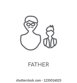 father linear icon. Modern outline father logo concept on white background from Family Relations collection. Suitable for use on web apps, mobile apps and print media.