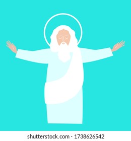 Father Lord God, Jesus christ, grace, good. Character of Jesus christ, the son of god concept. Isolated vector illustration
