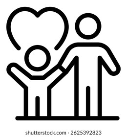 Father love icon outline vector. Happy dad. Parent day