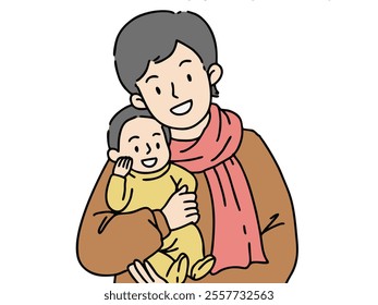 A FATHER LOVES HIS BABY. COOL AND UNIQUE ILLUSTRATIONS ARE VERY SUITABLE FOR YOUR NEEDS AND THIS IS A VECTOR FILE.