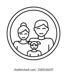 Father, mother, daughter concept line icon. Simple element illustration. Father, mother, daughter concept outline symbol design from family set. Can be used for web and mobile on white background