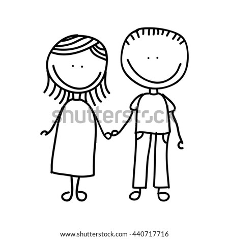 Father Mother Drawing Isolated Icon Design Stock Vector (Royalty Free