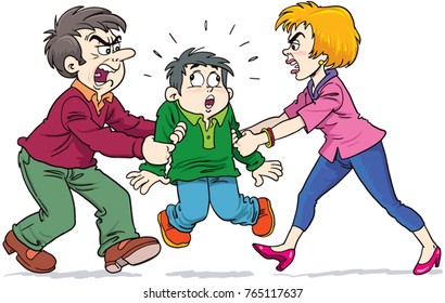 Father Mother Fighting Have Their Son Stock Vector (Royalty Free ...