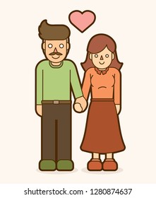 Father and mother holding hands,Couple Love graphic vector