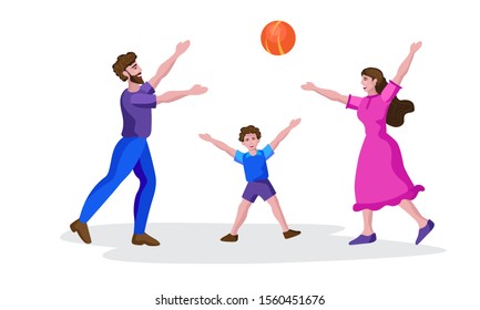 father and mother playing with kid vector illustration