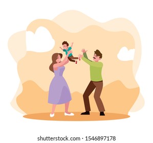 Father and mother with son design, Family relationship avatar lifestyle person and character theme Vector illustration