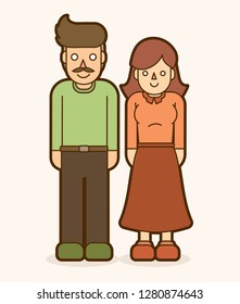 Father and mother standing together graphic vector