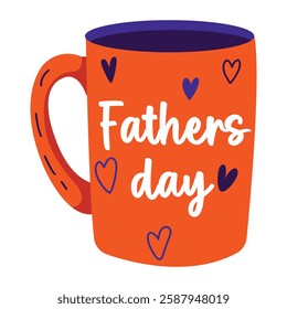 Father mug flat style sticker