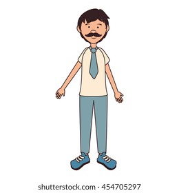 Father mustache cartoon, isolated flat icon design.