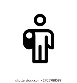 Padre. Icono de Vector de trazo delineado con detalles rellenos de negro.