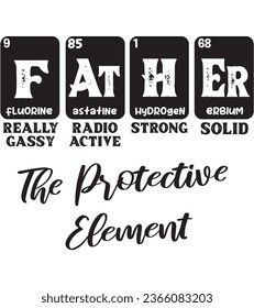 Father Periodic Table, Family Matching Element Funny Baby Illustration Vector design for t-shirt, website, print, clip art, poster and print on demand 