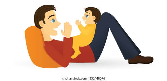 Father Playing with Baby