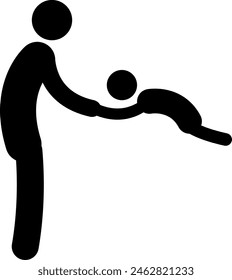 Father playing with child icon. Human signs and symbols.
