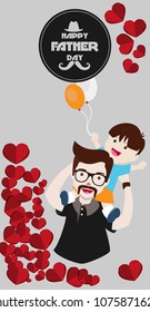 Father playing with his son with balloon 