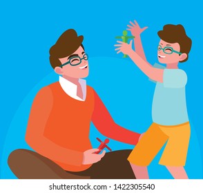 Father playing with son design