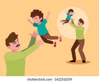 Father playing with son design
