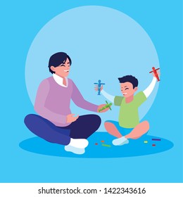 Father playing with son design