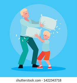 Father playing with son design