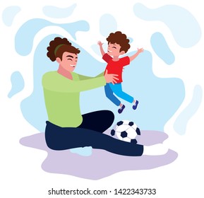 Father playing with son design