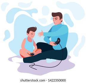Father playing with son design