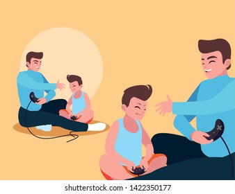 Father playing with son design