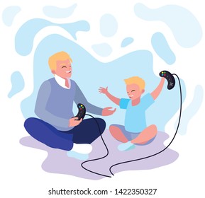 Father playing with son design