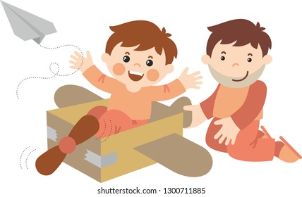 Father plays with his son. Happy father's day