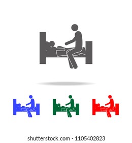 father puts the child to bed icon. Elements of human family life in multi colored icons. Premium quality graphic design icon. Simple icon for websites, web design, mobile app on white background
