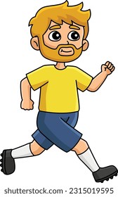 Father Running Cartoon Colored Clipart 