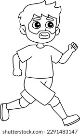 Father Running Isolated Coloring Page for Kids