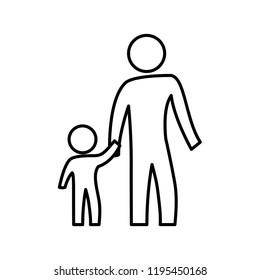 father silhouette with son characters