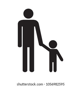 Father and son. Adult and kid. Icon. Vector illustration.