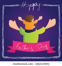 Father and son in amazing purple background